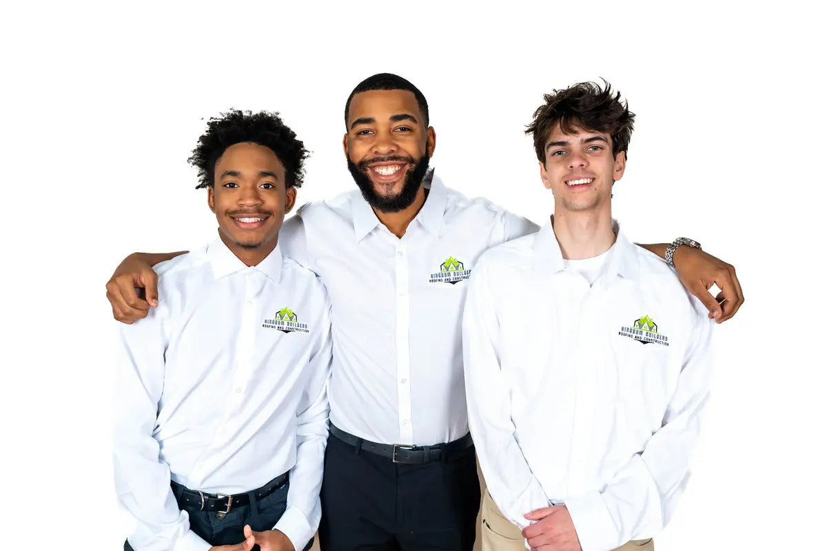 Kingdom Builders Roofing and Construction team in company uniforms